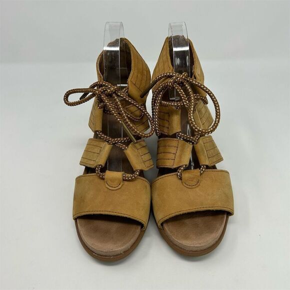 Sorel Joanie II Lace Up Wedge Sandals Women's Size 8 Honey Brown Gladiator - Picture 4 of 13